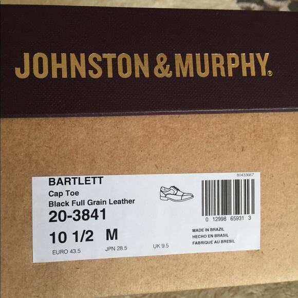 Johnston & Murphy Bartlett Cap-Toe Lace-Up Oxfords-10.5M